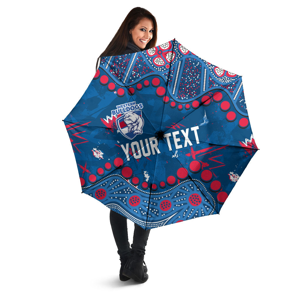 Personalized Western Bulldogs Umbrella Aboriginal Pattern with Graffiti Style