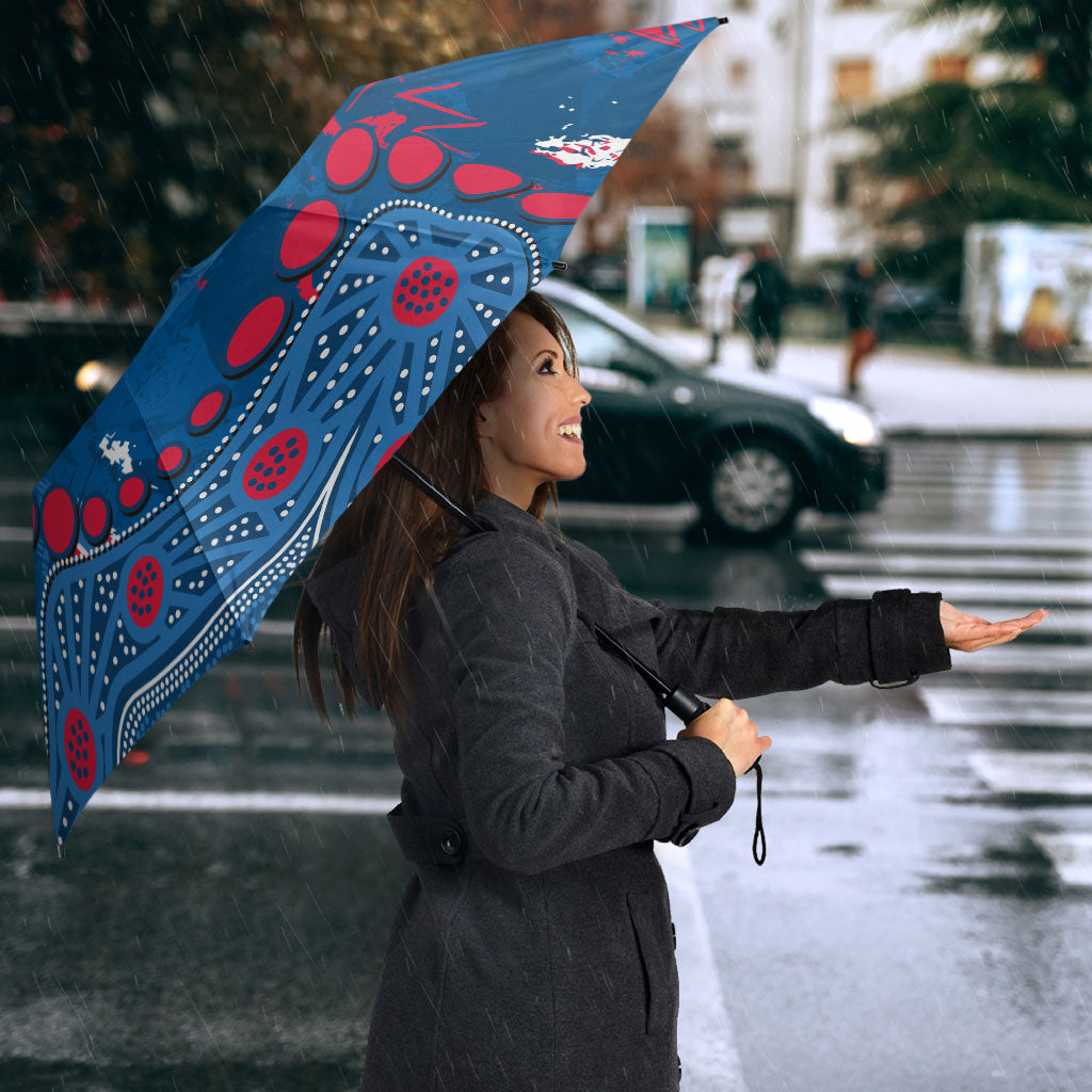 Personalized Western Bulldogs Umbrella Aboriginal Pattern with Graffiti Style