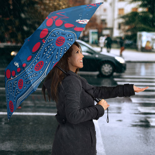 Personalized Western Bulldogs Umbrella Aboriginal Pattern with Graffiti Style
