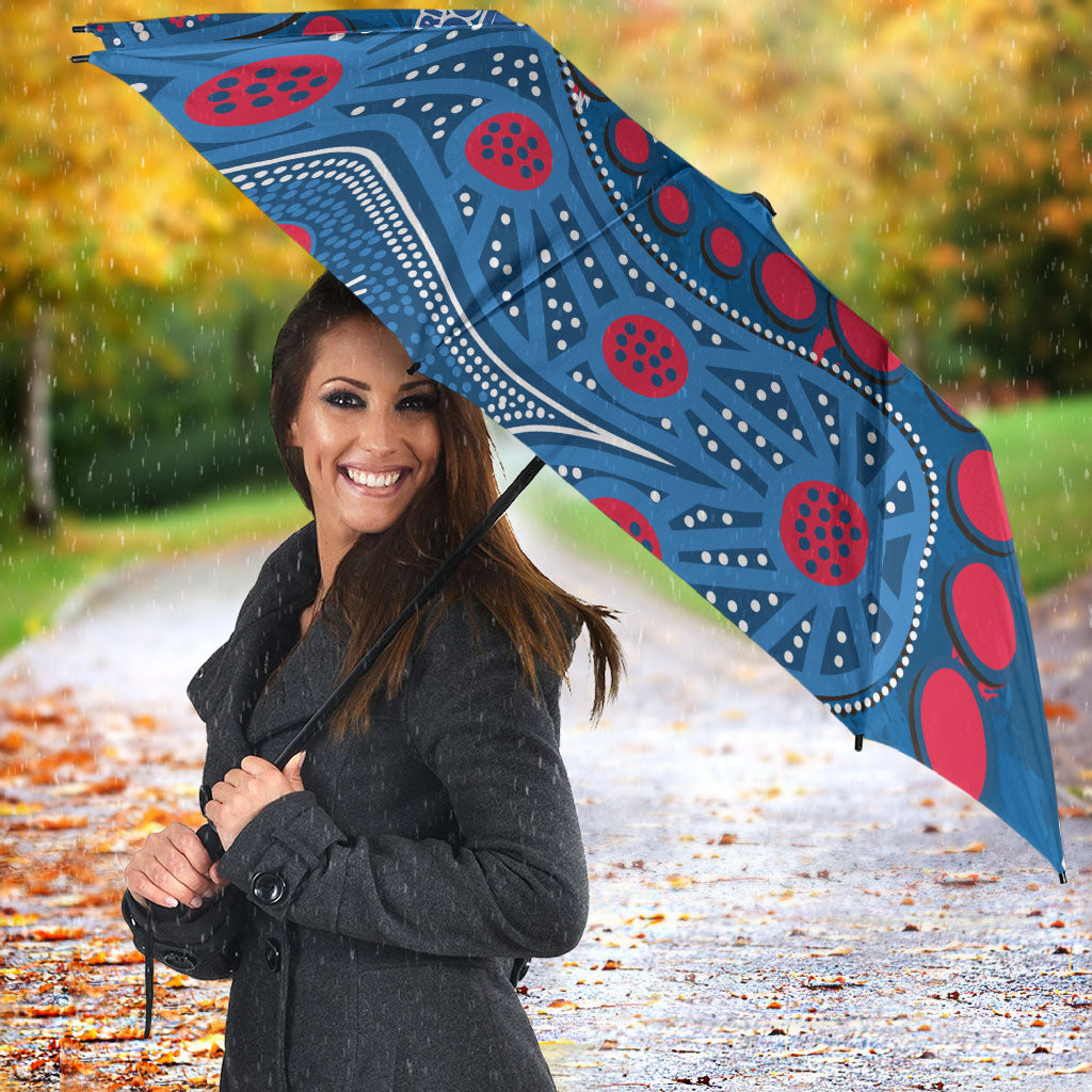 Personalized Western Bulldogs Umbrella Aboriginal Pattern with Graffiti Style