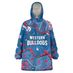 Personalized Western Bulldogs Wearable Blanket Hoodie Aboriginal Pattern with Graffiti Style
