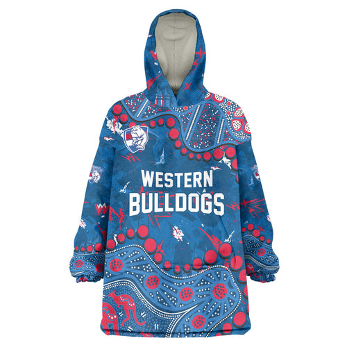 Personalized Western Bulldogs Wearable Blanket Hoodie Aboriginal Pattern with Graffiti Style