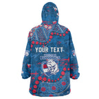 Personalized Western Bulldogs Wearable Blanket Hoodie Aboriginal Pattern with Graffiti Style