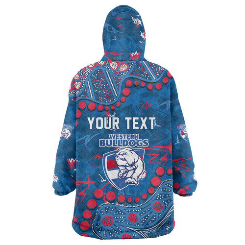 Personalized Western Bulldogs Wearable Blanket Hoodie Aboriginal Pattern with Graffiti Style