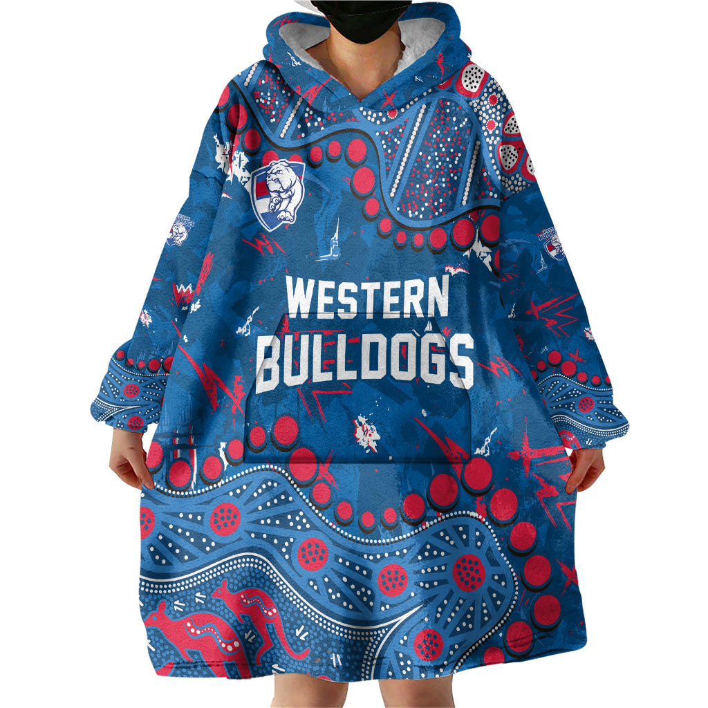 Personalized Western Bulldogs Wearable Blanket Hoodie Aboriginal Pattern with Graffiti Style