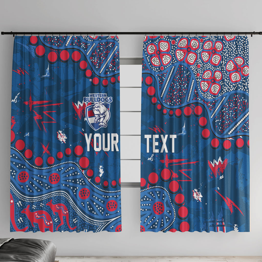 Personalized Western Bulldogs Window Curtain Aboriginal Pattern with Graffiti Style