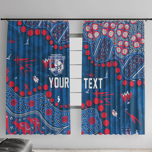 Personalized Western Bulldogs Window Curtain Aboriginal Pattern with Graffiti Style