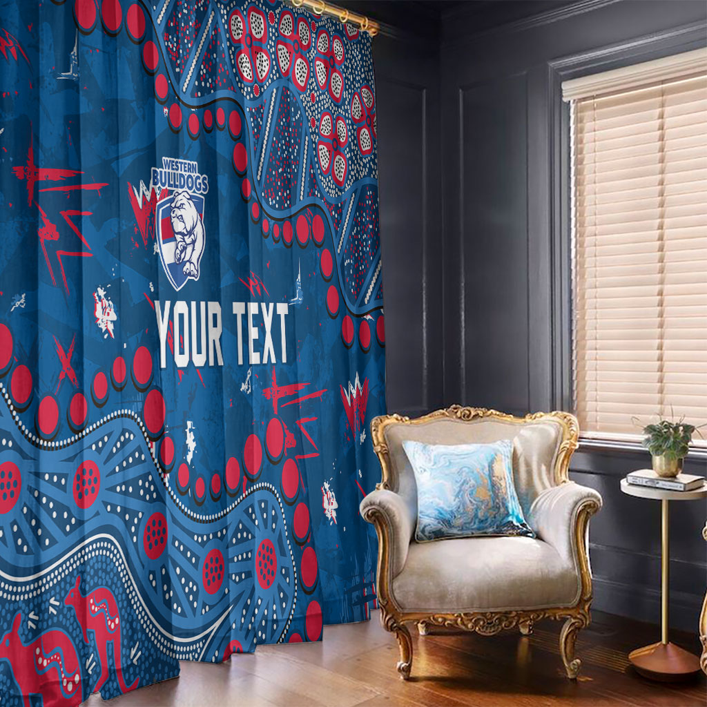 Personalized Western Bulldogs Window Curtain Aboriginal Pattern with Graffiti Style