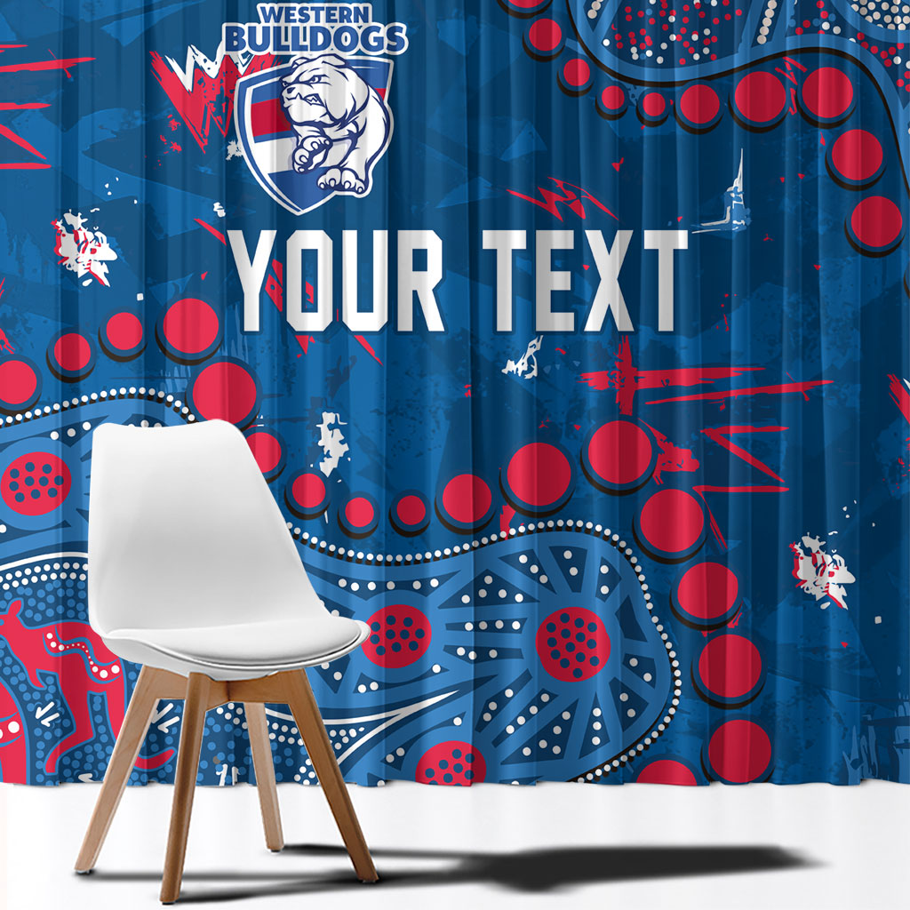 Personalized Western Bulldogs Window Curtain Aboriginal Pattern with Graffiti Style