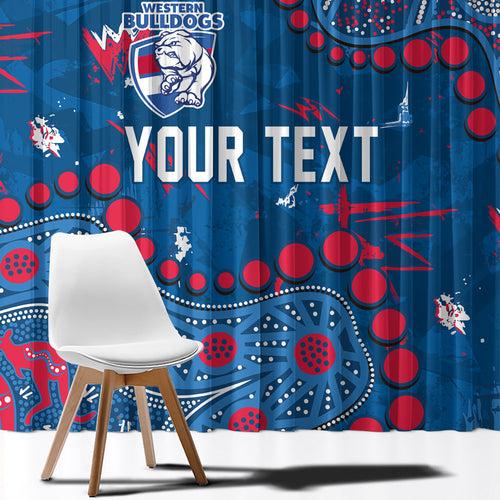 Personalized Western Bulldogs Window Curtain Aboriginal Pattern with Graffiti Style