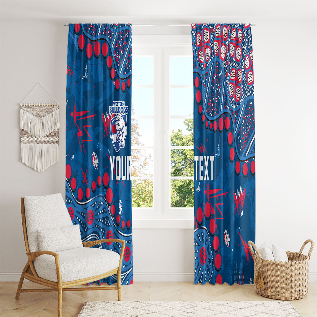 Personalized Western Bulldogs Window Curtain Aboriginal Pattern with Graffiti Style