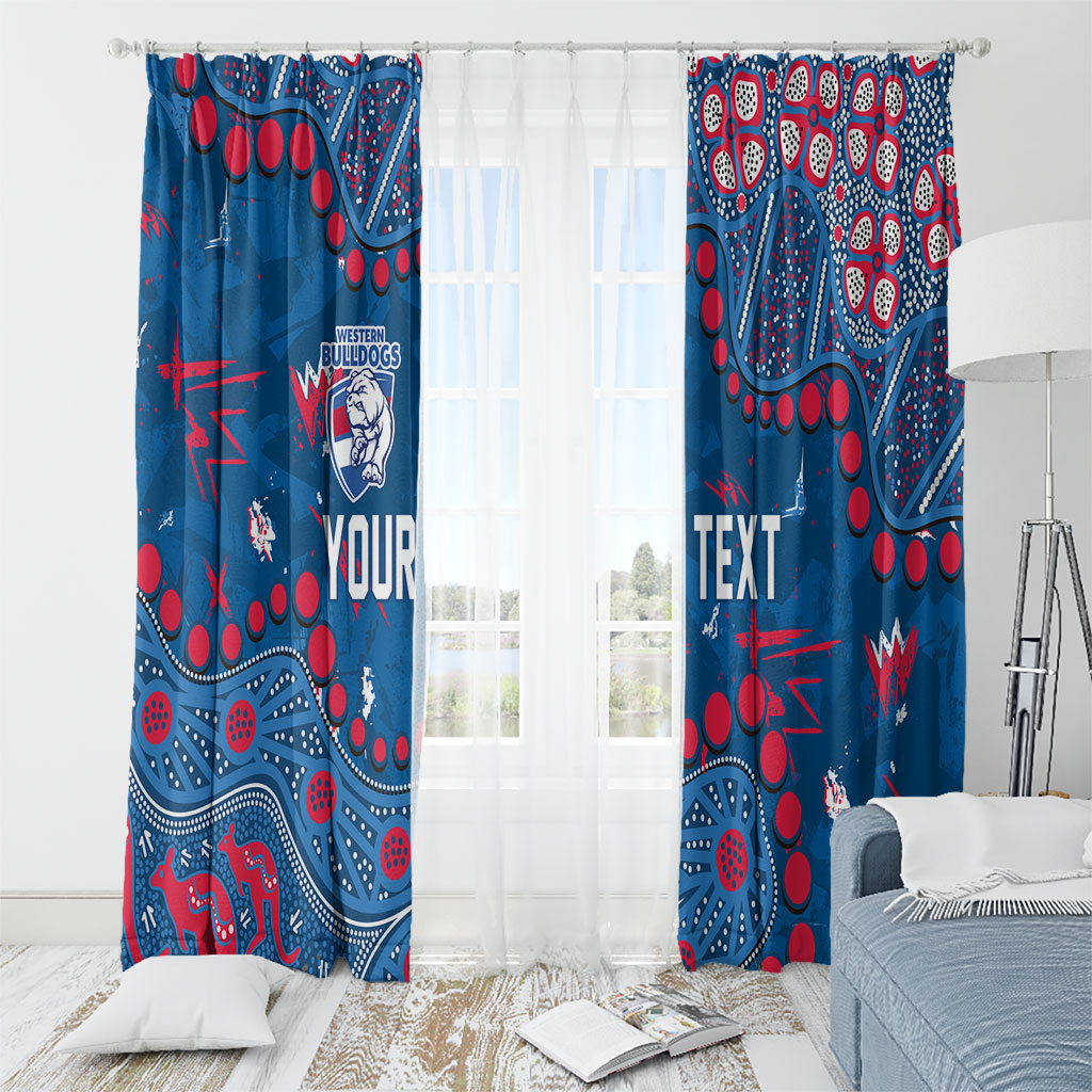 Personalized Western Bulldogs Window Curtain Aboriginal Pattern with Graffiti Style