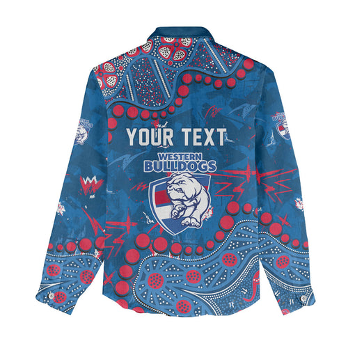 Personalized Western Bulldogs Women Casual Shirt Aboriginal Pattern with Graffiti Style
