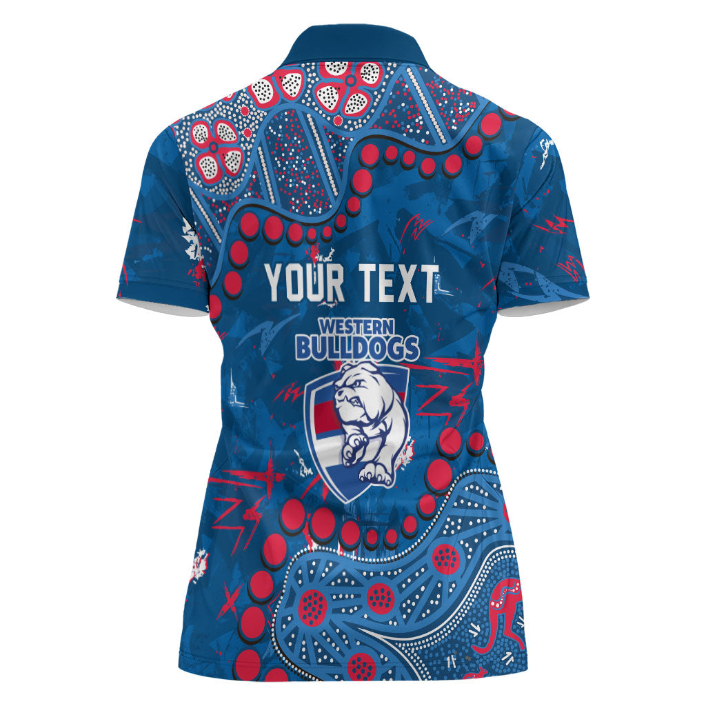 Personalized Western Bulldogs Women Polo Shirt Aboriginal Pattern with Graffiti Style
