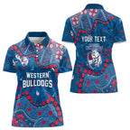 Personalized Western Bulldogs Women Polo Shirt Aboriginal Pattern with Graffiti Style