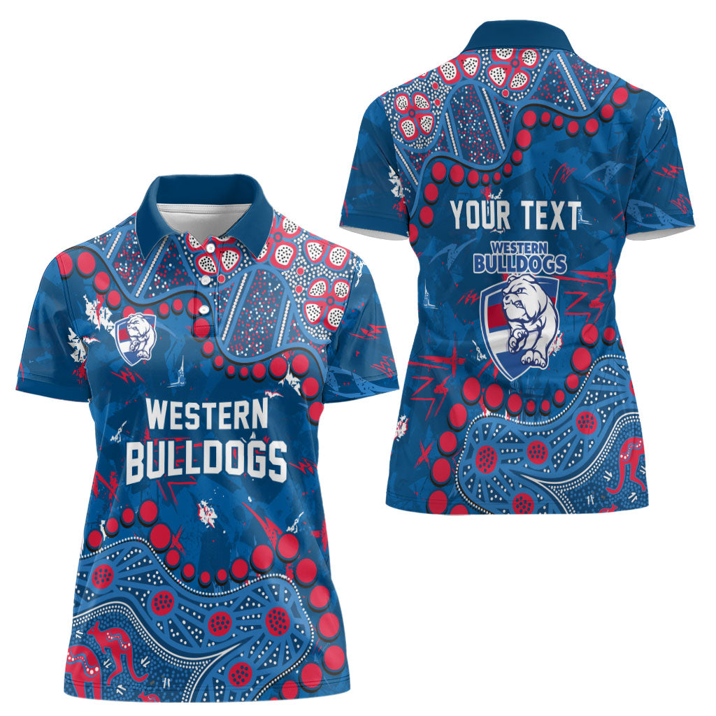 Personalized Western Bulldogs Women Polo Shirt Aboriginal Pattern with Graffiti Style