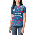 Personalized Western Bulldogs Women Polo Shirt Aboriginal Pattern with Graffiti Style