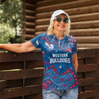 Personalized Western Bulldogs Women Polo Shirt Aboriginal Pattern with Graffiti Style