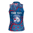 Personalized Western Bulldogs Women Sleeveless Polo Shirt Aboriginal Pattern with Graffiti Style