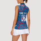 Personalized Western Bulldogs Women Sleeveless Polo Shirt Aboriginal Pattern with Graffiti Style