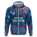 Personalized Western Bulldogs Zip Hoodie Aboriginal Pattern with Graffiti Style
