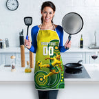 Personalized Australian Soccer Kangaroo Apron Aboriginal Dot Pattern Green Gold Football Player