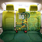 Personalized Australian Soccer Kangaroo Back Car Seat Cover Aboriginal Dot Pattern Green Gold Football Player