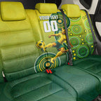 Personalized Australian Soccer Kangaroo Back Car Seat Cover Aboriginal Dot Pattern Green Gold Football Player