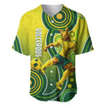 Personalized Australian Soccer Kangaroo Baseball Jersey Aboriginal Dot Pattern Green Gold Football Player