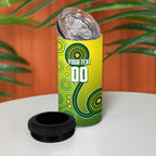 Personalized Australian Soccer Kangaroo 4 in 1 Can Cooler Tumbler Aboriginal Dot Pattern Green Gold Football Player