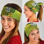 Personalized Australian Soccer Kangaroo Neck Gaiter Aboriginal Dot Pattern Green Gold Football Player