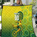 Personalized Australian Soccer Kangaroo Quilt Aboriginal Dot Pattern Green Gold Football Player