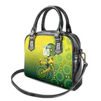 Personalized Australian Soccer Kangaroo Shoulder Handbag Aboriginal Dot Pattern Green Gold Football Player