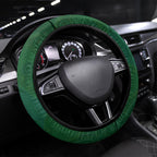 Australian Soccer Kangaroo Steering Wheel Cover Aboriginal Dot Pattern Green Gold Football Player