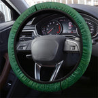 Australian Soccer Kangaroo Steering Wheel Cover Aboriginal Dot Pattern Green Gold Football Player