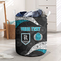 Personalized Power Football Laundry Basket Easter Egg Pattern Teal Monochrome Tribal Dot Style