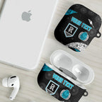 Personalized Power Football AirPods Case Easter Egg Pattern Teal Monochrome Tribal Dot Style