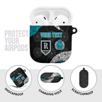Personalized Power Football AirPods Case Easter Egg Pattern Teal Monochrome Tribal Dot Style