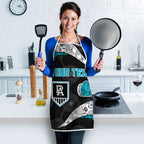 Personalized Power Football Apron Easter Egg Pattern Teal Monochrome Tribal Dot Style