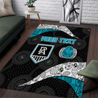 Personalized Power Football Area Rug Easter Egg Pattern Teal Monochrome Tribal Dot Style