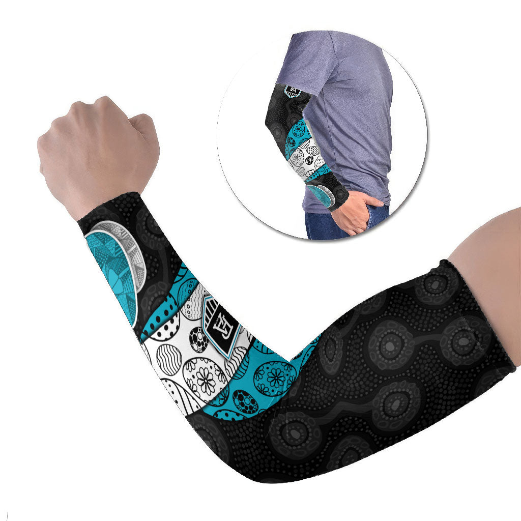 Personalized Power Football Arm Sleeves Easter Egg Pattern Teal Monochrome Tribal Dot Style