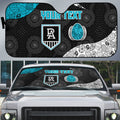 Personalized Power Football Auto Sun Shade Easter Egg Pattern Teal Monochrome Tribal Dot Style