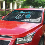 Personalized Power Football Auto Sun Shade Easter Egg Pattern Teal Monochrome Tribal Dot Style