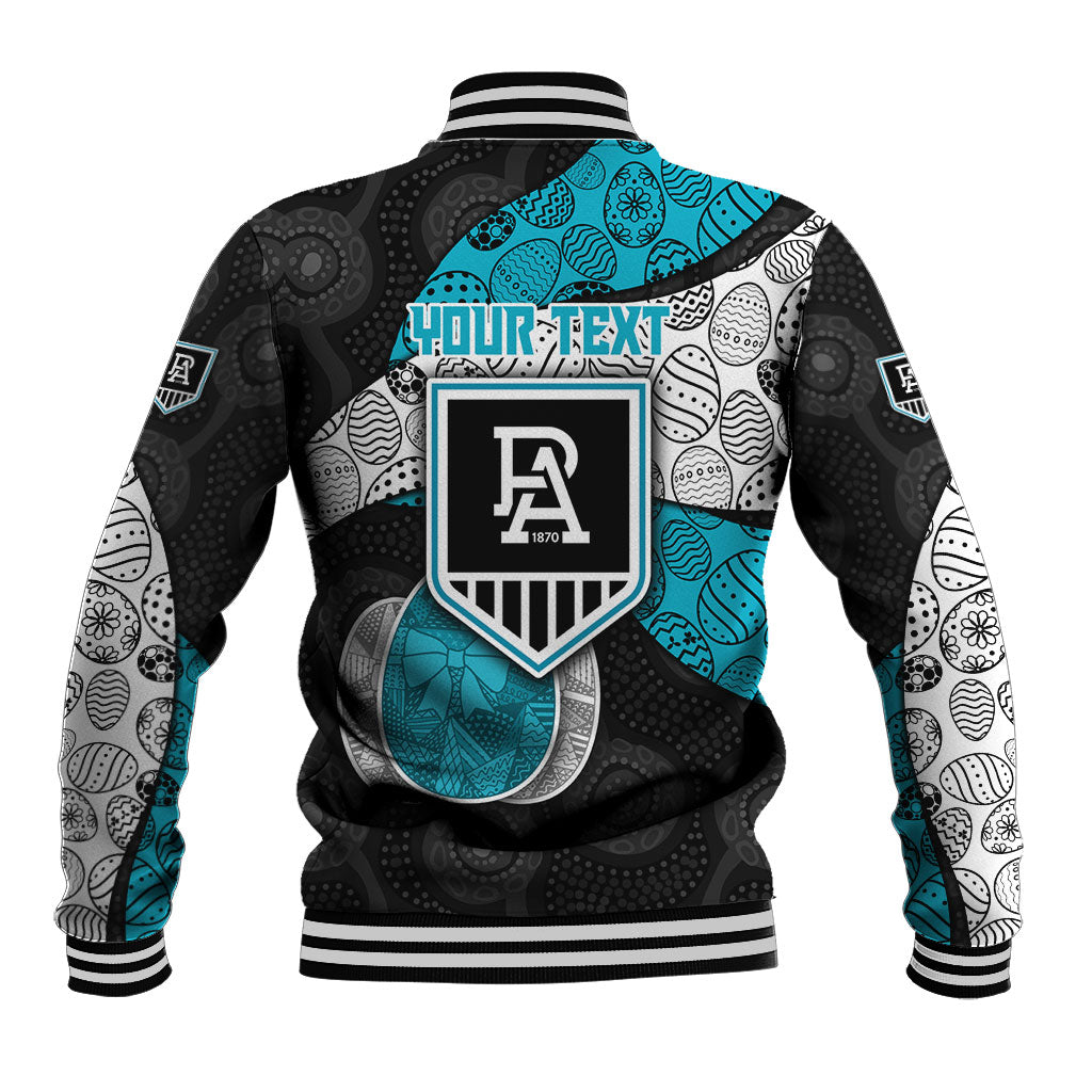 Personalized Power Football Baseball Jacket Easter Egg Pattern Teal Monochrome Tribal Dot Style