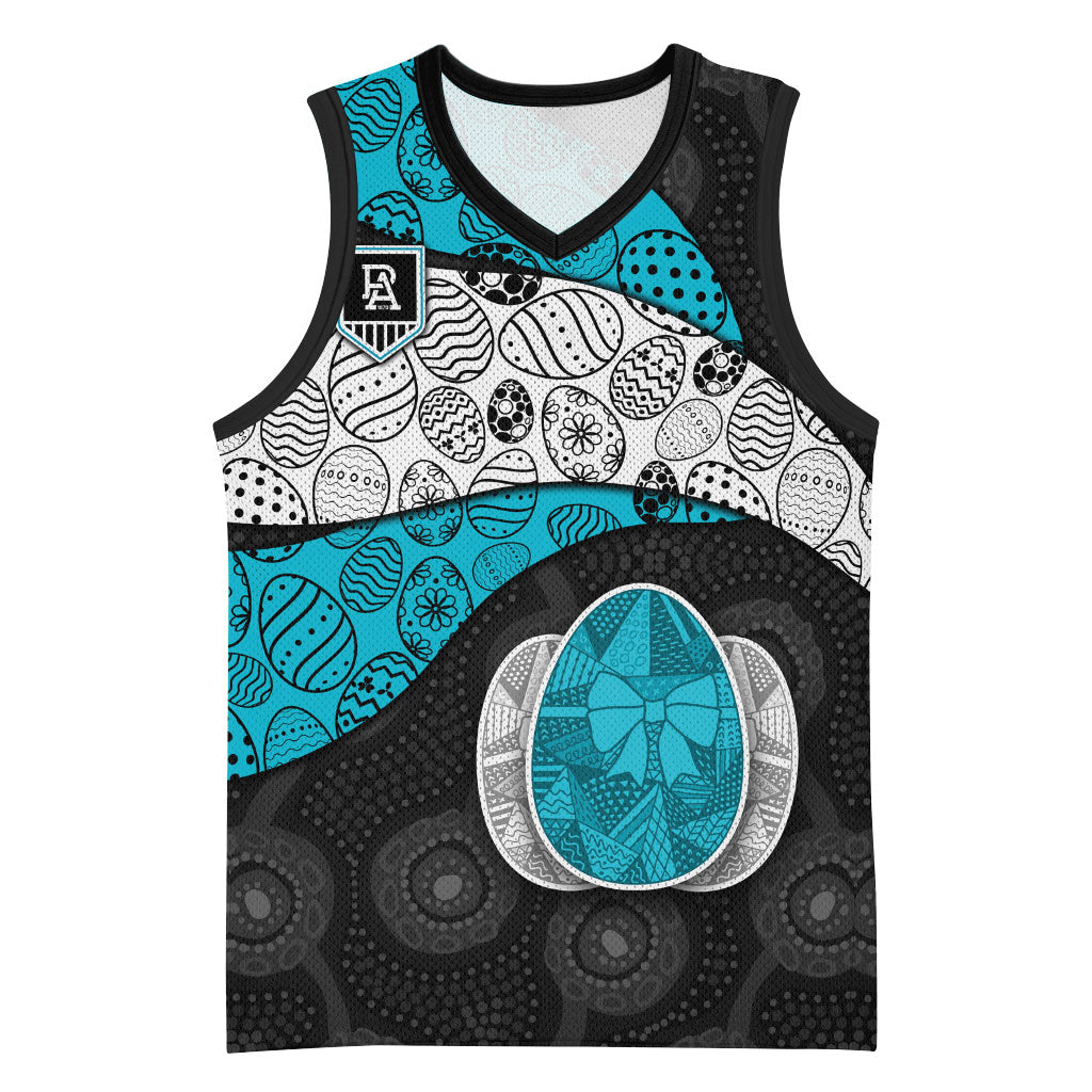 Personalized Power Football Basketball Jersey Easter Egg Pattern Teal Monochrome Tribal Dot Style