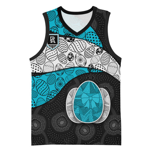 Personalized Power Football Basketball Jersey Easter Egg Pattern Teal Monochrome Tribal Dot Style