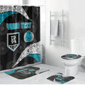 Personalized Power Football Bathroom Set Easter Egg Pattern Teal Monochrome Tribal Dot Style