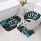 Personalized Power Football Bathroom Set Easter Egg Pattern Teal Monochrome Tribal Dot Style