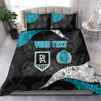 Personalized Power Football Bedding Set Easter Egg Pattern Teal Monochrome Tribal Dot Style