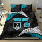 Personalized Power Football Bedding Set Easter Egg Pattern Teal Monochrome Tribal Dot Style